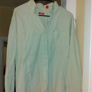 Izod men's green button up shirt M